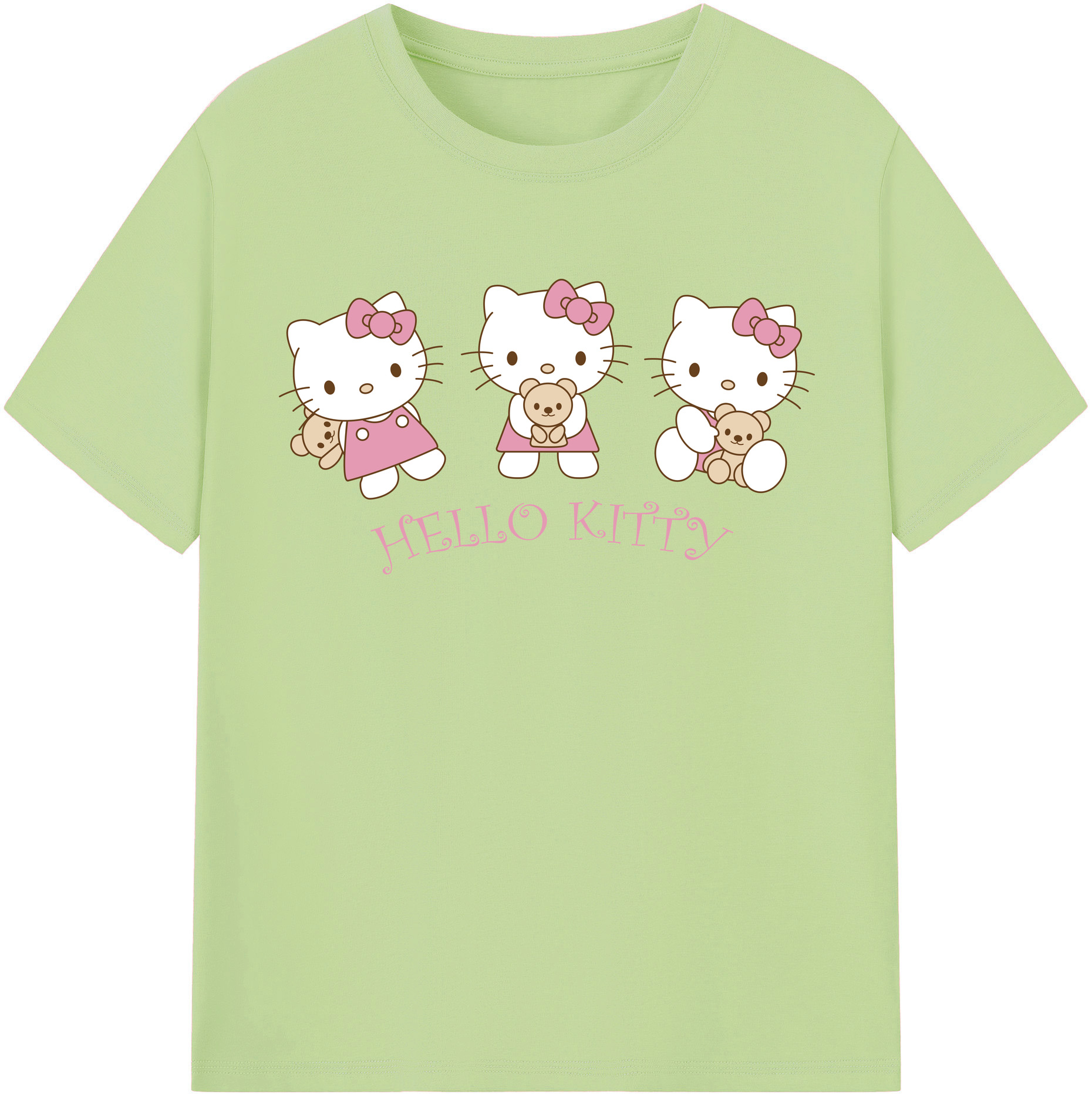 （画像用） Hello Kitty ハローキティ 綿100％半袖Tシャツ（フロントプリント）